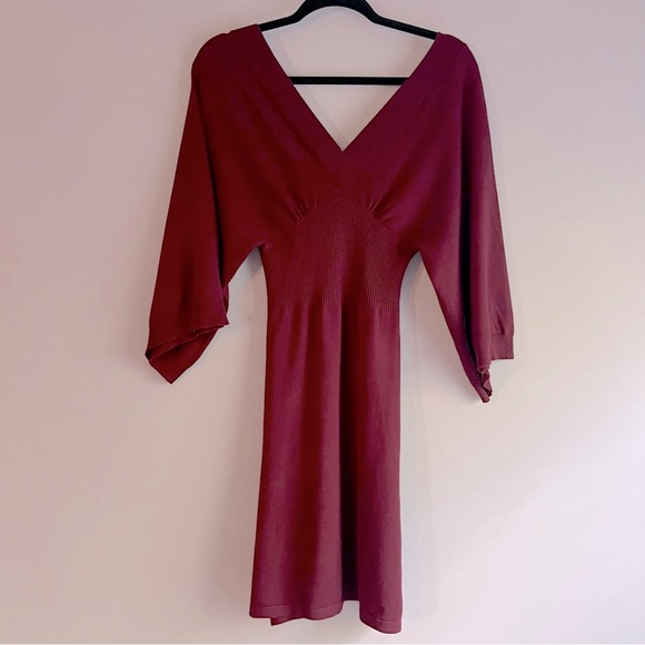 NWT Maroon Red Derek Heart Size Medium Fall/Winter Dress - Picture 2 of 7